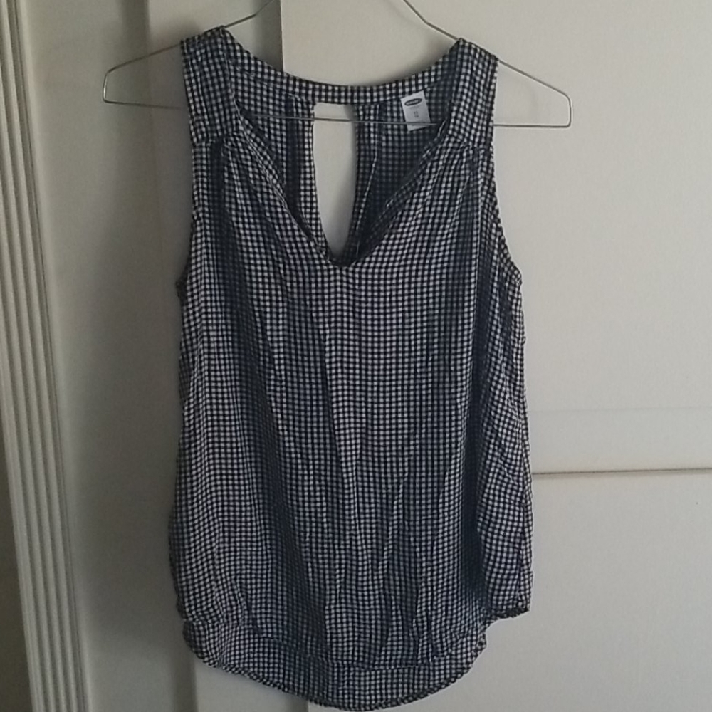 Black and white gingham tank